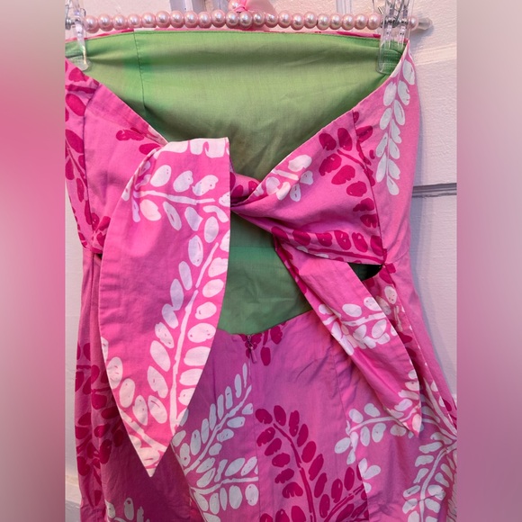 Lilly Pulitzer Royal Palm Way Sabrina Dress size 2 Green Lining zipper & tie - Picture 3 of 5